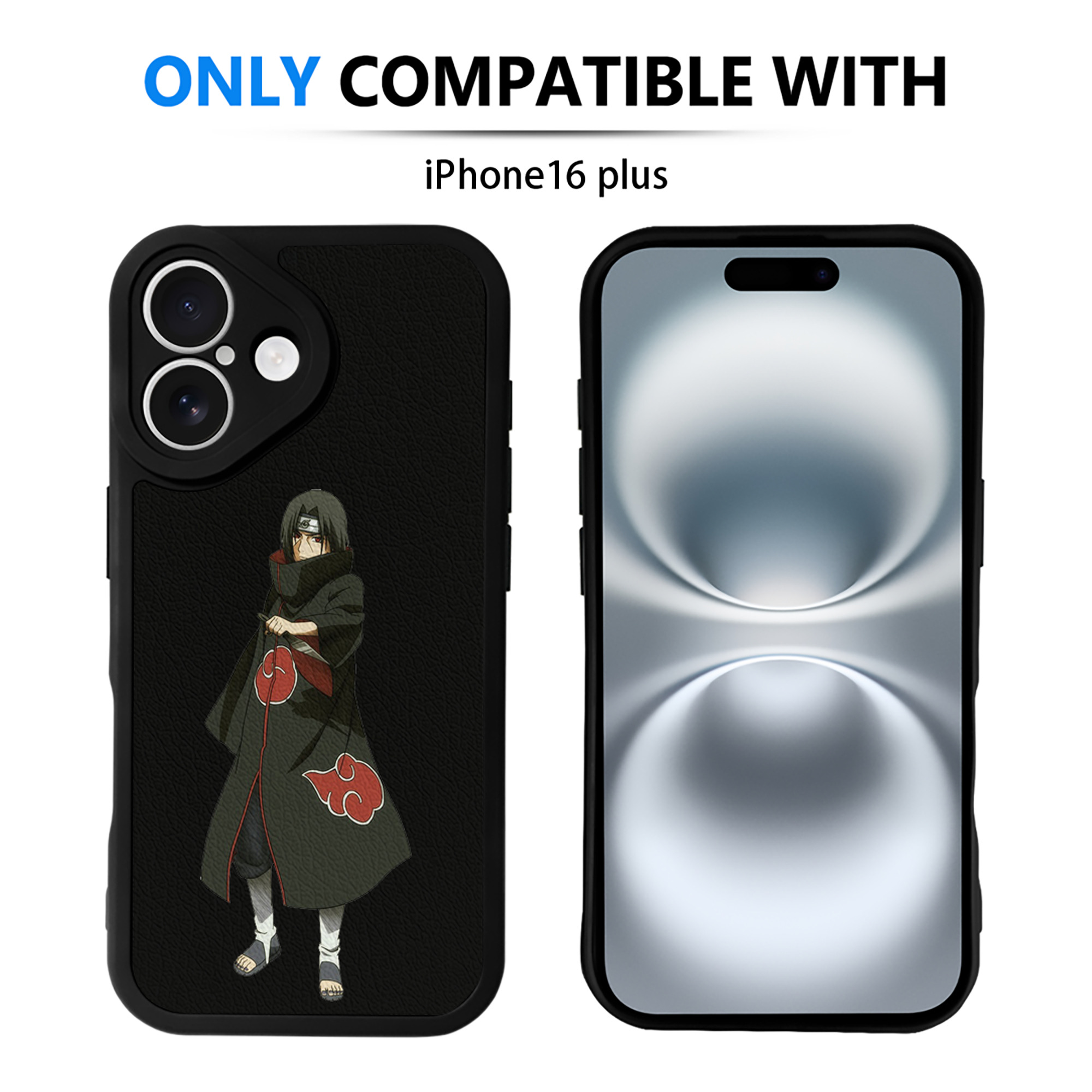 （画像用） NARUTO -ナルト- うちは イタチ Uchiha Itachi 【iPhone 16シリーズ対応】シリコンスマホケース（レザー調） 材質：シリコン